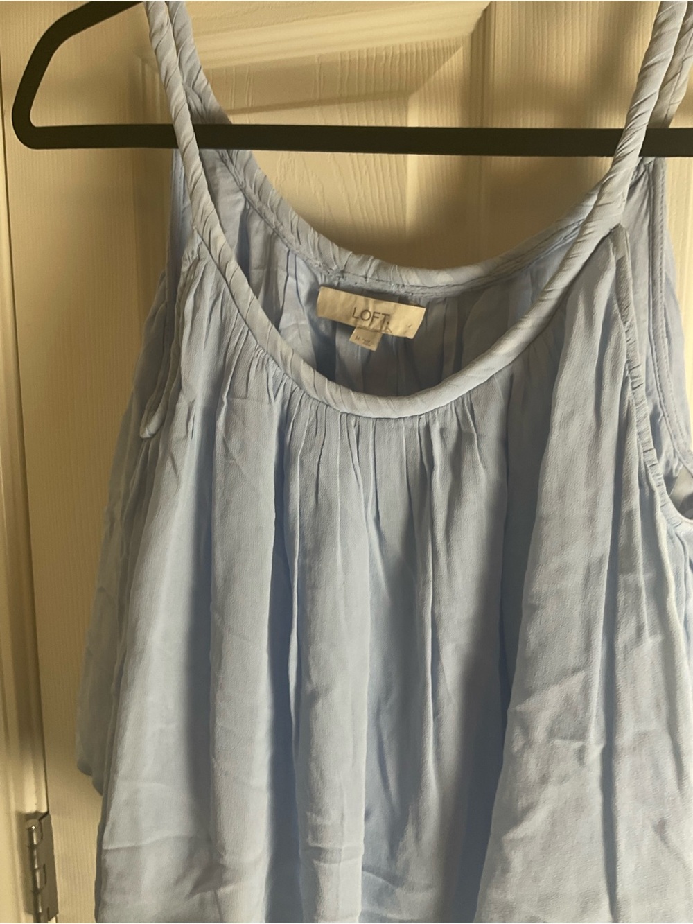 LOFT Light Blue Braided Strap Flowy Tank Woman’s Top Size M - Picture 5 of 9